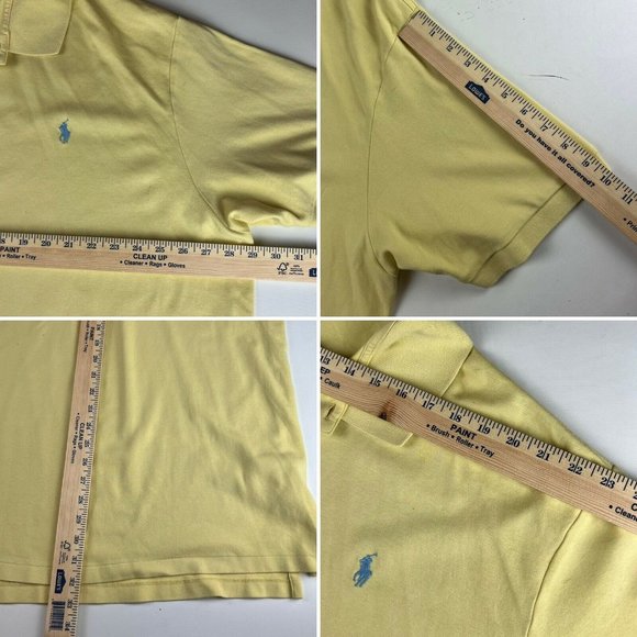 Polo Ralph Lauren Men's 3XB Big Short Sleeve Polo Style Shirt Yellow Pony Cotton - Picture 9 of 9